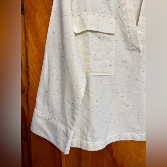 LOFT Women's Ivory Flecked V-Neck Pocket Popover - Picture 5 of 5